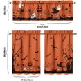 thumbnail image 2 of Halloween Kitchen Curtains and Valances Set of 3, Orange Pumpkin Ghost Bat Halloween Decor,Horror Halloween Curtains and Valances Short Curtain Set for Kitchen Bedroom Decor 36 Inch, 2 of 6