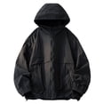 thumbnail image 3 of Raincoat for Men Waterproof with Hood Mens Rain Jacket Windbreaker Jackets Rain Coat Big and Tall Size M-5XL Black, 3 of 5