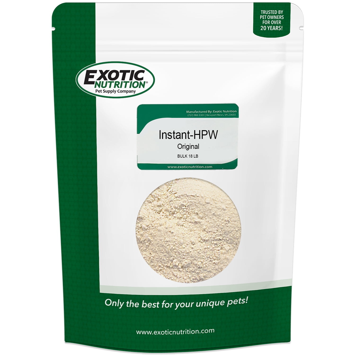 Exotic Nutrition Instant-HPW Original 18 lb.