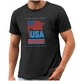 thumbnail image 5 of HOMADLES Men Flag Graphic Tee Independence Day Crewneck Muscle Stretch T Shirt Short Sleeve Black 2XL, 5 of 5