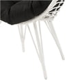 thumbnail image 6 of JERFIT Modern Outdoor Patio Lounge Chair with Removable Cushion, White and Black Wicker Garden Seating for Deck, Poolside, 6 of 7