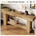 thumbnail image 7 of 70.9-Inch Modern Rustic Console Table, Wooden Farmhouse Sofa Table Behind Couch With Center Balance Bar, Chunky Block Legs For Entryway, Hallway, Living Room, 7 of 7