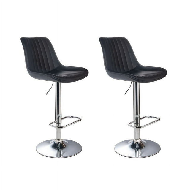 Bronte Living Tabouret de Bar en Similicuir Pivotant à 360° Dossier Réglable en Hauteur avec Protection de Sol en Plastique - Série Juliet - Ensemble de 2
