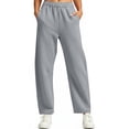 thumbnail image 6 of Naotn Sweatpants for Women Fall Casual Elastic High-Waisted Curved Leg Sweat Pants Comfy Outdoor Workout Travel Pants with Pockets Gray M, 6 of 10