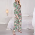 thumbnail image 3 of Honeii Rose Flowers print Women's Pajama Sets Long Sleeve Button Down Sleepwear Nightwear Soft Pjs Lounge Sets-XX-Large, 3 of 7