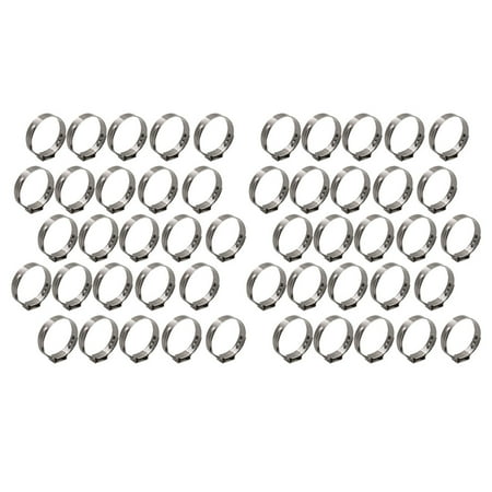

findmall 50pcs 1 Stainless Steel Clamp Cinch Ring Crimp Pinch Fitting Tubing