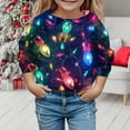 thumbnail image 2 of Children Fashion Christmas Cute Printed Crew Neck Hoodless Long Sleeve Sweatshirt for Girls Cozy Casual Wear Winter Fashion (Color:Black,Size:11-12 Years), 2 of 4