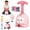 Pink, variant on 2-in-1 Balloons Cars Launcher Set with Manual Pump, Inertial Balloon Car, Three Adorable Designs, Multiple Package Configurations Available