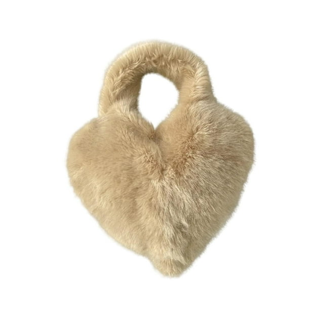 Bolso de peluche para mujer, accesorio fotográfico, regalo cómodo, bolso de hombro elegante para otoño Bolso corto color caqui
