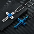 thumbnail image 4 of Tilga Men's Cross Necklace 316L Stainless Steel Large Jesus Christ Pendant Jewelry Rolo Chain for 24″, 4 of 5