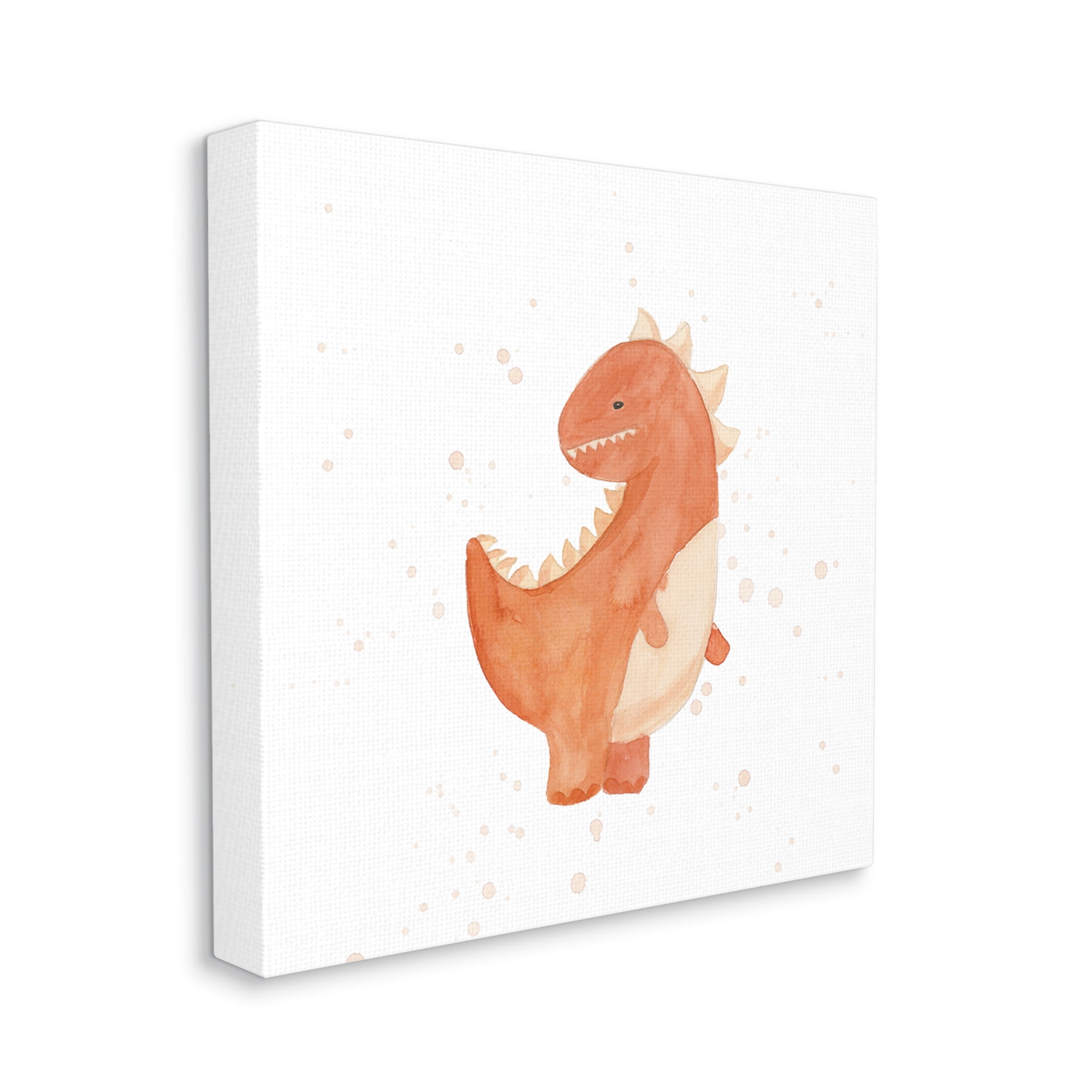 Stupell Fun Bold Orange Dinosaur Animals & Insects Painting Gallery Wrapped Canvas Print Wall Art