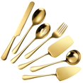 thumbnail image 5 of Nvzi Juego de vajilla para banquetes, 7 piezas de acero inoxidable negro, vajilla para buffet con cuchara de servicio, utensilios de cocina profesionales para banquetes en restaurantes y hoteles., 5 of 5