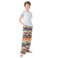 thumbnail image 4 of FORMRS Kids Pajama Pants with Pockets Size 6-8Y Boys Lounge Sleep Bottoms, Artistic Desert Waves, 4 of 8