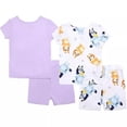 thumbnail image 5 of Bluey 4-Piece Girls Pajama Set with 2 Short Sleeve Tops & 2 Shorts Featuring Bluey & Bingo  Toddler Sizes 2T4T, 5 of 5