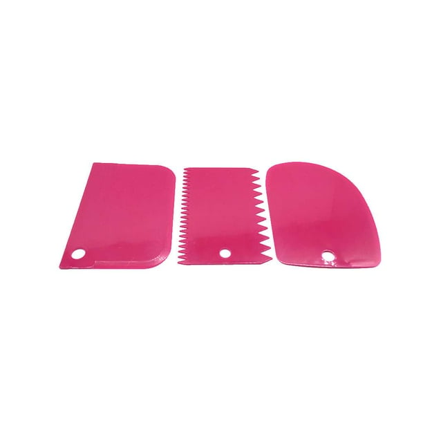 Billuyoard Espátula para hornear de 3 piezas, cocina, panadería, postre, bricolaje, crema para pasteles, decoración más , glaseado, lavable, Herramientas y accesorios para hornear Rosa roja