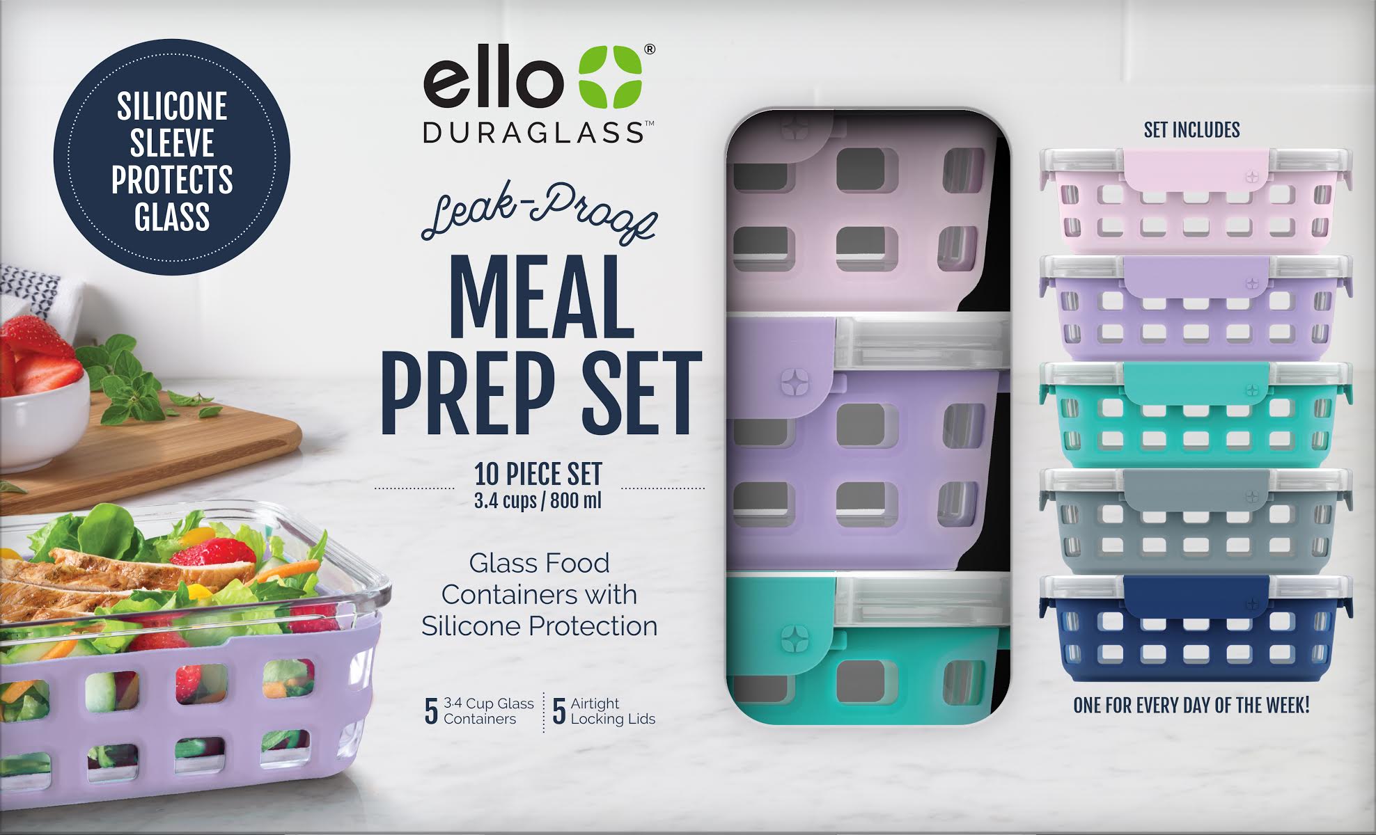 Ello Duraglass 10-Piece Glass Food Storage Container Set photo 5