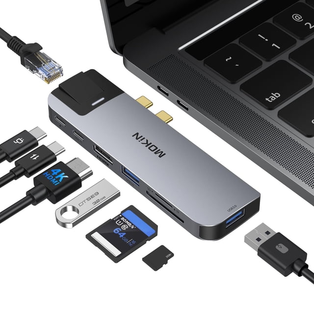 Adaptador multipuerto USB C Hub MOKin para MacBook Pro/Air