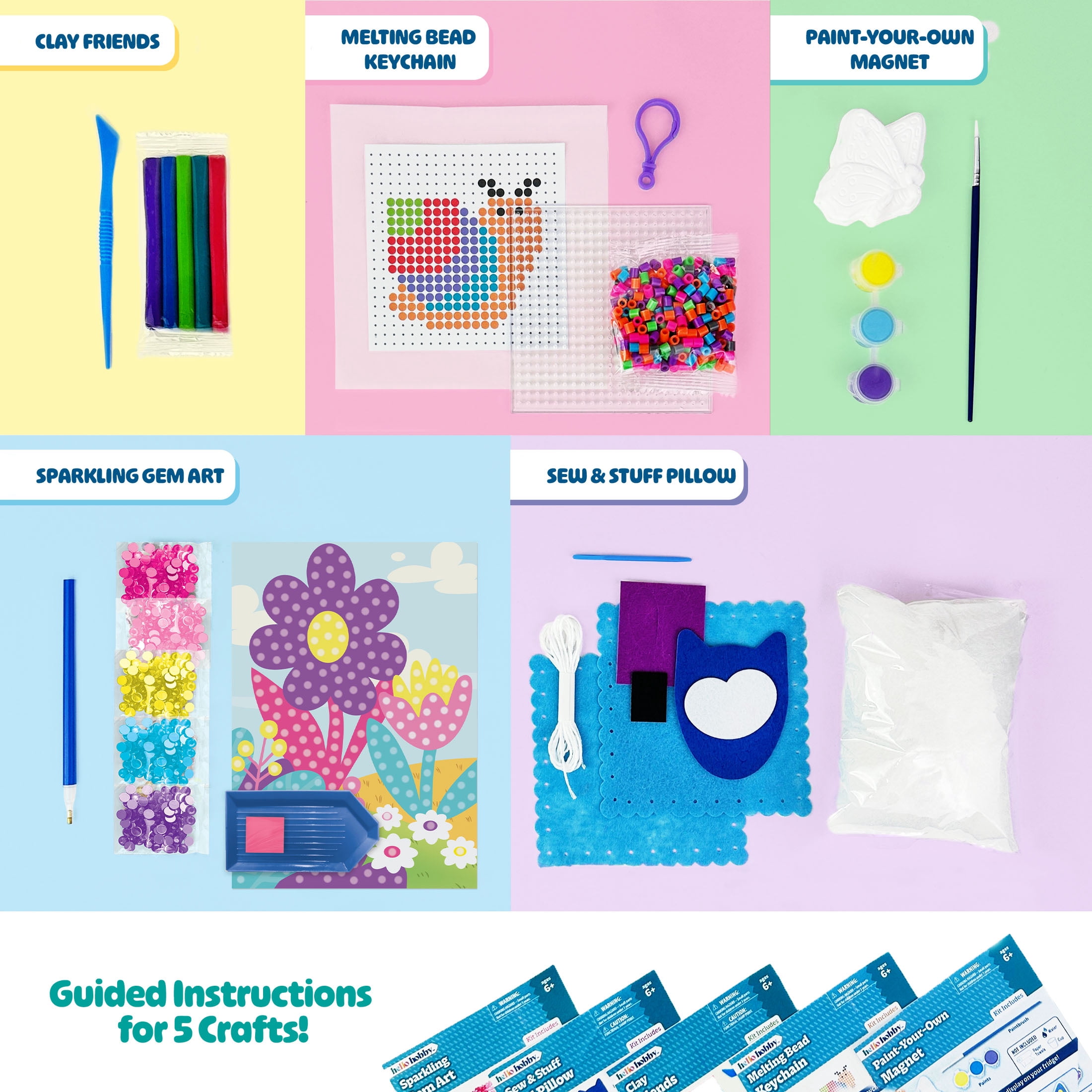 Hello Hobby Five-in-One Arts and Crafts Kit for Kids