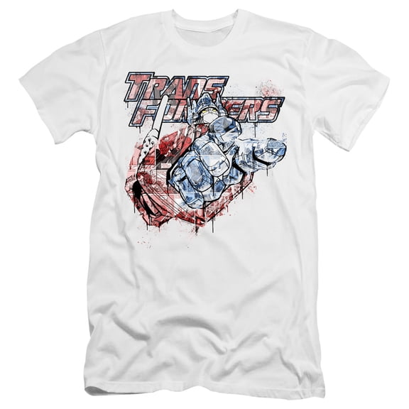 Transformer S/Spray Panels S/S Adult 30/1 T-Shirt White