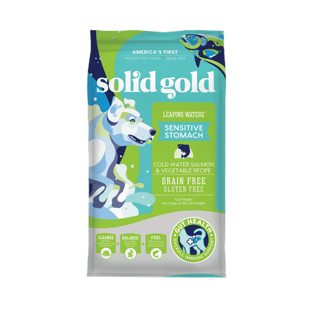 UPC: 0093766111042 | Solid Gold Leaping Waters Dry Dog Food for Sensitive Stomach  Salmon  4 lb.