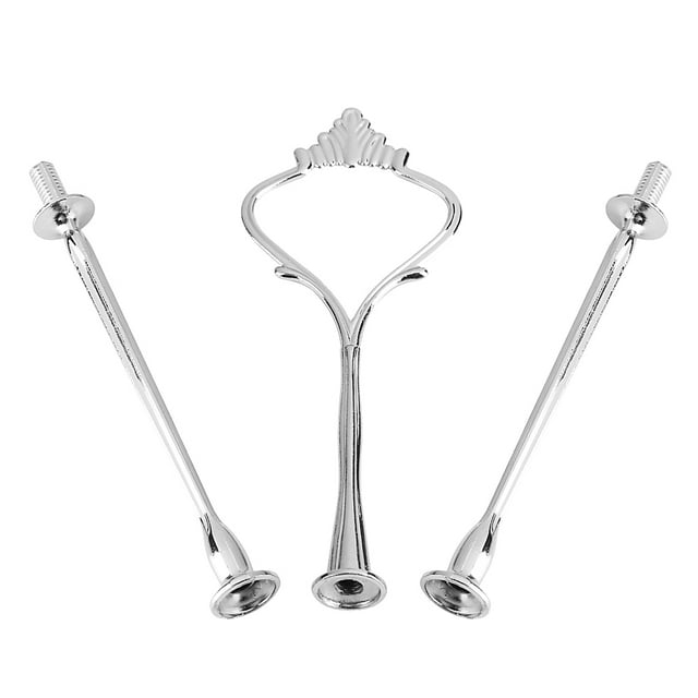 Poignée de plaque, Samfox Tray Stand Handle Fruit Multi-tiers Cake Plate Hardware Fitting Holder(argent)
