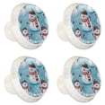thumbnail image 2 of 4 Pcs Round White Knobs for Kitchen Cabinet Cupboard Dresser Bookcase Christmas Snowman Drawer Pulls Handles Home Decor, 2 of 8