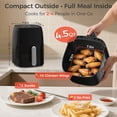 thumbnail image 6 of OSTBA 4.5QT Digital Air Fryer, 1400W Oil-Free Hot Air Fryer with LED Touchscreen, 6 Preset Cooking Functions, Adjustable Temperature 180°F-400°F, 60-Min Timer, Nonstick Dishwasher-Safe Basket, Black, 6 of 9