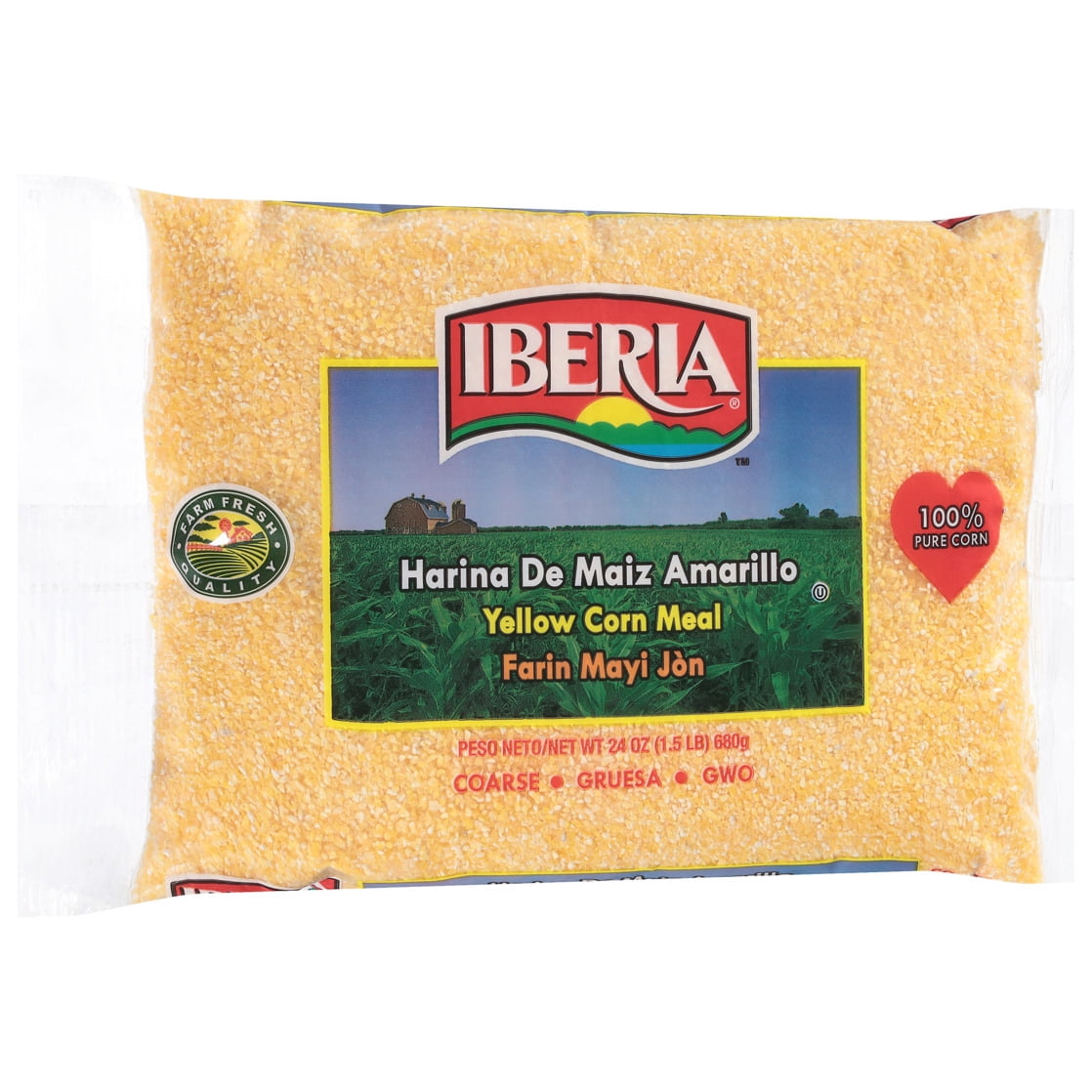 (4 pack) Iberia Coarse Yellow Corn Meal, 24 oz