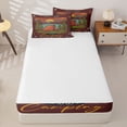 thumbnail image 4 of Erosebridal Cartoon Camper RV Zipper Queen Comforter Set with Fitted Sheet and 2 Pillowcases for Boys Girls, Natural Adventure Zipper Bedding Set, 4 of 7