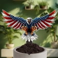 thumbnail image 4 of ICQOVD 2D Acrylic Independence Day Flag Garden Stake - 5.24X4.33 Inches, Durable Outdoor Decor for Grass & Flower Pots, 4 of 8
