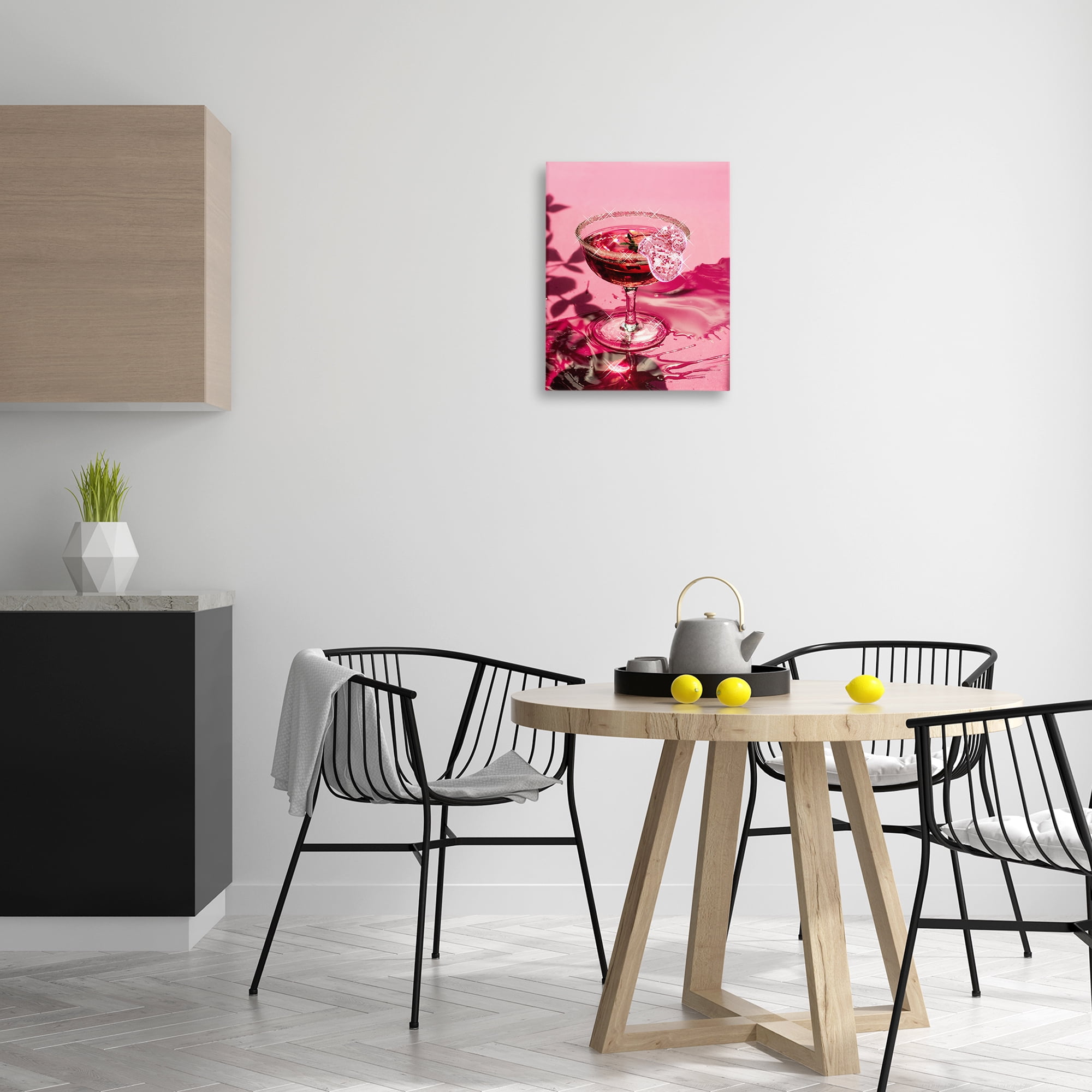 Stupell Industries Pink Glimmering Drink Food & Beverage Painting Gallery Wrapped Canvas Art Print Wall Art, 16 x 20