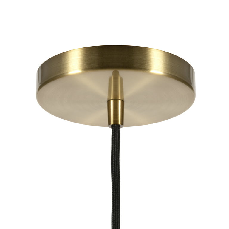 Evelyn&Zoe Industrial 1-Light Pendant in contemporary brass with milk white  glass shade for, kitchen, dining room, living room, foyer