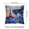 thumbnail image 4 of BANET Wine Glass Throw Pillow Covers, Eiffel Tower Pillow Covers Set of 2, Blue Cushion Cases, Flower Blossom Romantic Decorative Pillow Covers 24x24in, 4 of 7