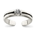 thumbnail image 1 of 925 Sterling Silver Cubic Zirconia Cz Vintage Réglable Orteil Anneau Ouvert Midi, 1 of 7