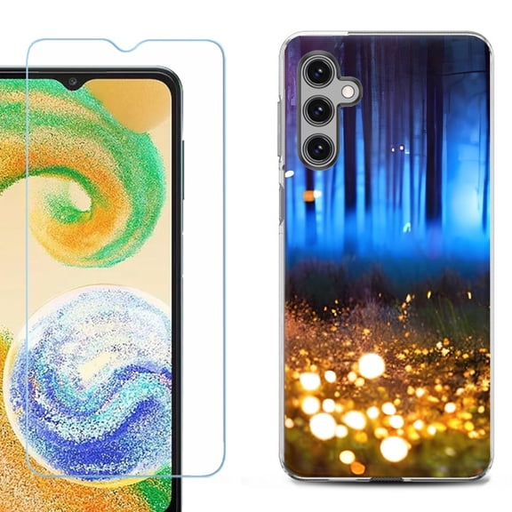 OneToughShield ® Compatible with Samsung Galaxy A15 5G, Shockproof Phone Case, with Tempered Glass Screen Protector - Fireflies