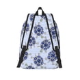 thumbnail image 2 of Picia Turtle with Blue Stones Printed Canvas Daypack - Stylish and Durable Vintage Compact Backpack - Class, Work, Travel, or Laptop Bookbag,Organized Compartments-Small, 2 of 6