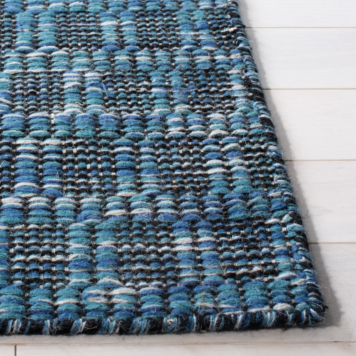 SAFAVIEH Kilim Ottoline Geometric Area Rug, Blue/Black, 5' x 8'