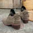 thumbnail image 6 of Women's Ankle Boots Fashion Hollow Out Lace Up Comfortable Low Heel Casual Booties for Daily Wear Autumn Winter, 6 of 8