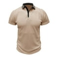 thumbnail image 1 of Chemises pour Hommes, T-Shirt Blouse Basique à Manches Courtes pour Hommes Musclé Robuste Uni Haut T-Shirt Blouse à Manches Courtes Col Rabattu Chemise, 1 of 6