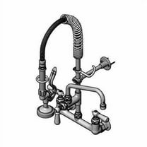T&S Brass - Mini-PRU: 8'' Wall Mount, B-0107, 8'' Add-On Swing Nozzle, Club Handles, Wall Bracket