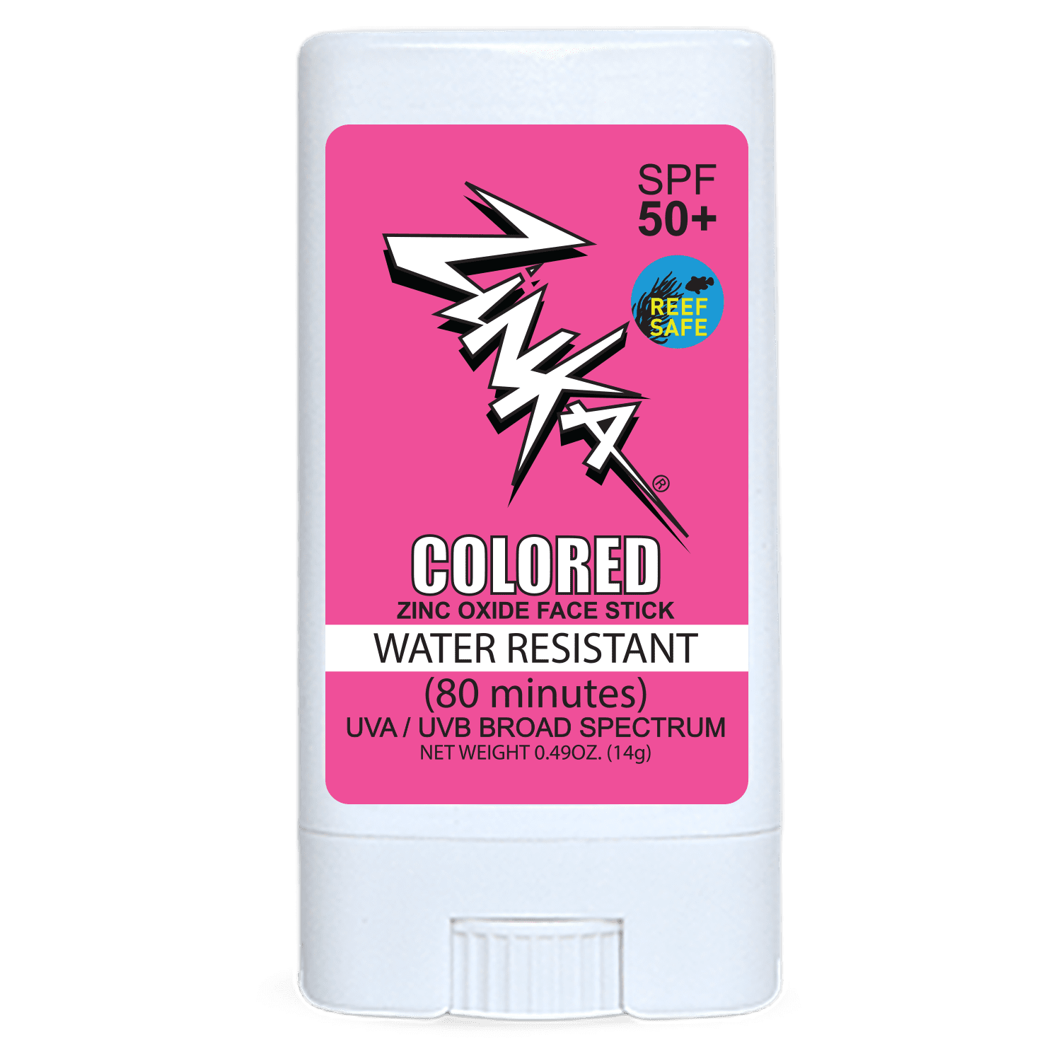 Zinka Sunscreen SPF 50 Zinc Oxide Face Stick Pink