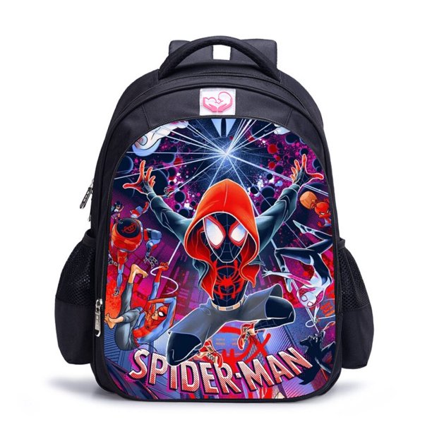 Spider-man Into The Spider-verse Estudiantes Mochila Superhéroe Impreso Mochila Niños Cojín de aire Arnés Mochilas escolares impermeables hola suerte unisex