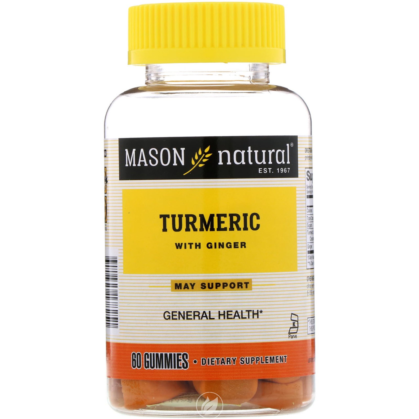 Mason Vitamins Turmeric Ginger Gummies 60 Ct, Pack of 2