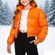 thumbnail image 1 of Parkas de manga larga para niños, de invierno, de color liso, estilo corto, cálidas y gruesas, con cremallera, de poliéster., 1 of 6
