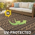 thumbnail image 4 of Smiry Outdoor Rugs 5x8, Waterproof Plastic Straw Geometric Indoor Outdoor Mat for Patio, RV Camping, Deck,Porch, Black and Brown, 4 of 8