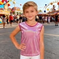 thumbnail image 6 of LPKRT Girls Glitter Sleeveless Tank Top Classic Fit Crewneck Metallic Dance Shirt Trendy Comfortable Party T-Shirt Hot Pink 160, 6 of 6