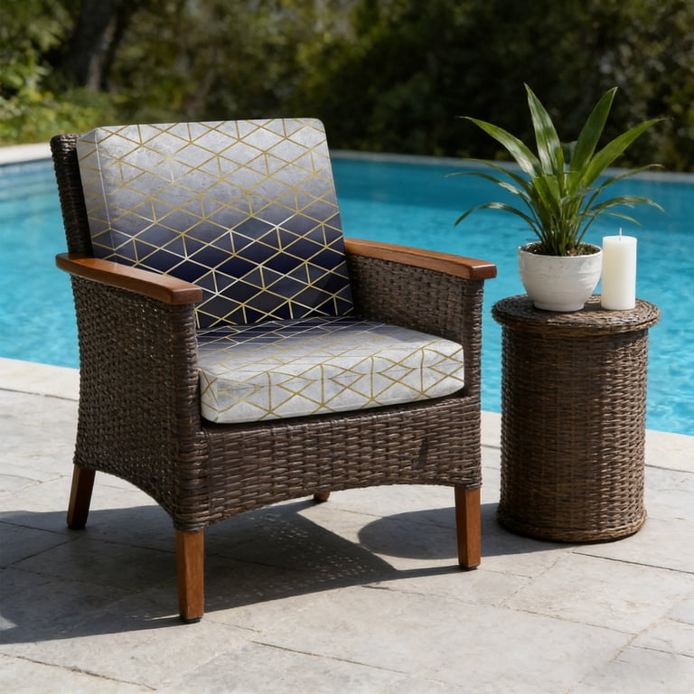 Stylized Gold Gradient Abstract Geometric Style Outdoor Seat Cushion Covers Set of 2 ...