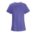 thumbnail image 4 of Ktyne Hauts de Blouse Médicale pour Femmes Col en V Manches Courtes Tunique d'Infirmière Extensible Blouse de Mode avec Poches Violet G, 4 of 4