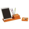 Safco Splash 4 Piece Wood Desk Organizer Set in Orange