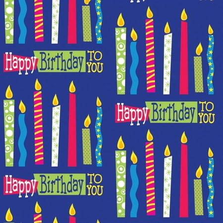 Flat Wrap Wrapping Paper 19"X27" 2 Sheets/Pkg-Birthday - Candles
